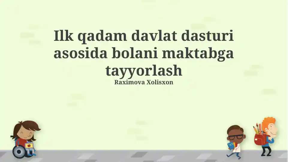 Bolani maktabga tayyorlash