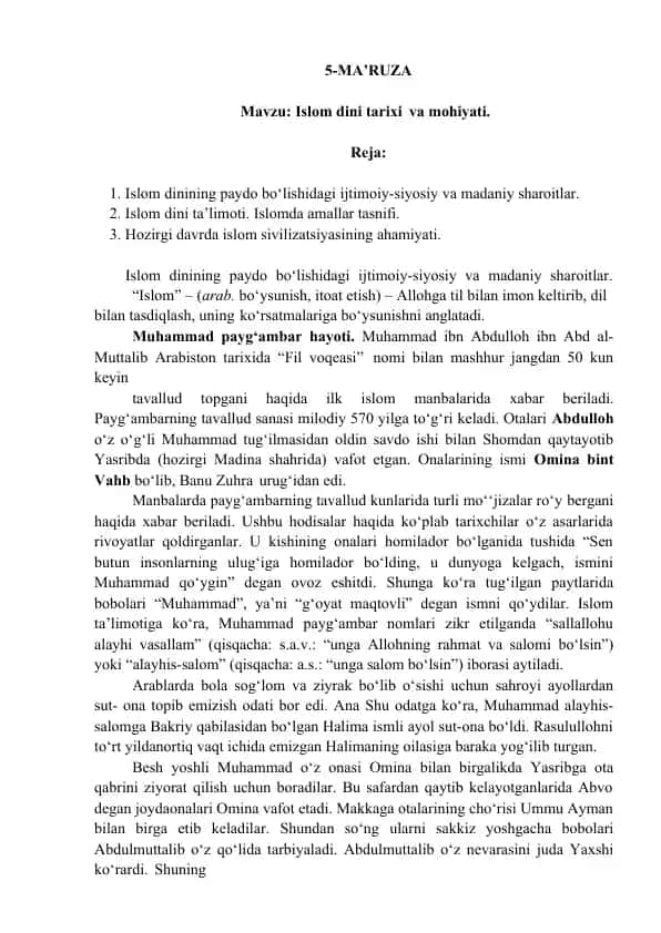 5-MA’RUZA
