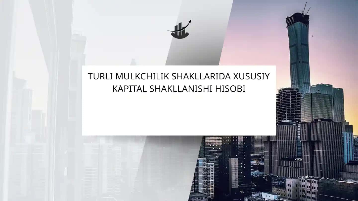 TURLI MULKCHILIK SHAKLLARIDA XUSUSIY KAPITAL SHAKLLANISHI HISOBI