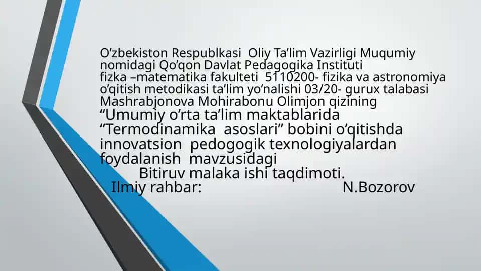 Termodinamika asoslari