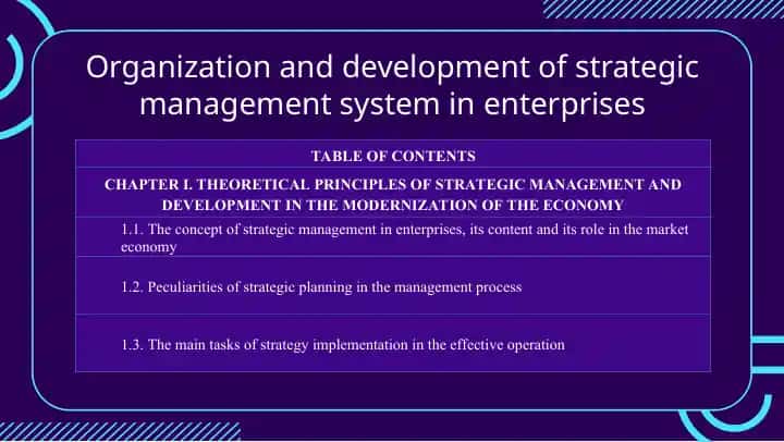 Organization and development of strategic management system in enterprises