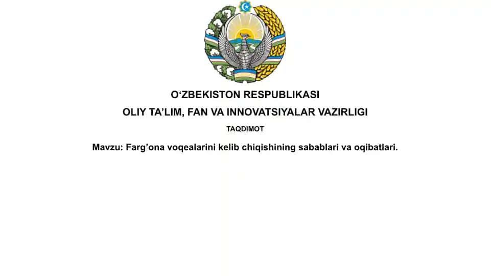 Farg'ona voqealarining kelib chiqish sabablari