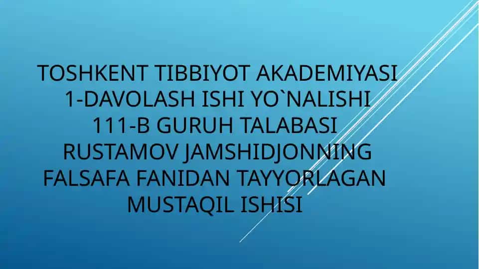 FALSAFADA INSON MUOMMOSI