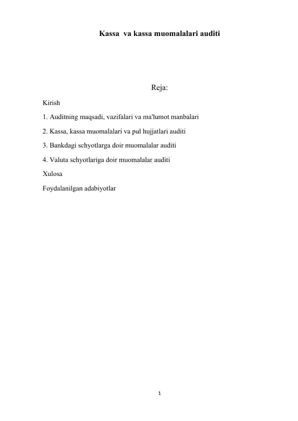 Audit kurs ish