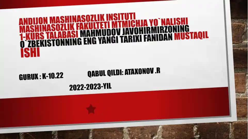 ISLOM KARIMOVNING KO`RSATGAN JASORATI