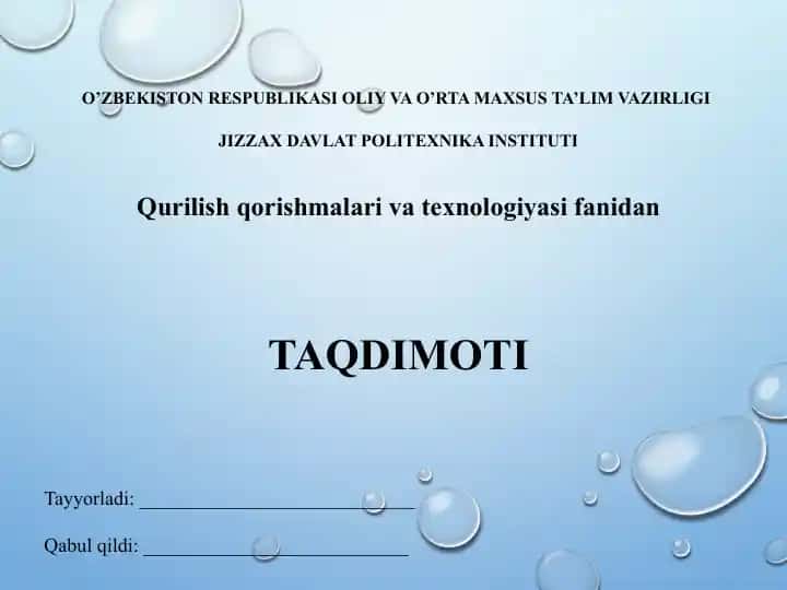 Qorishmalar - qurilish texnalogiyasi