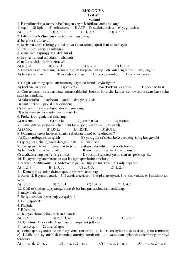 Testlar