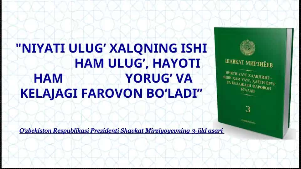 Niyati ulug‘ xalqning ishi