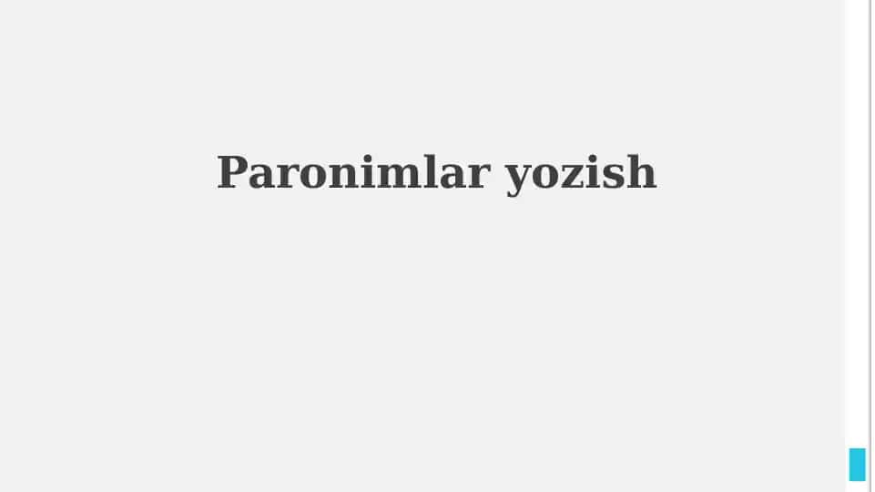 Paronimlar