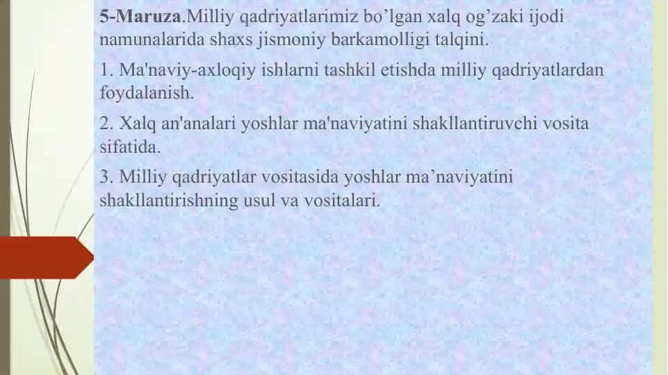 Milliy qadriyatlarimiz