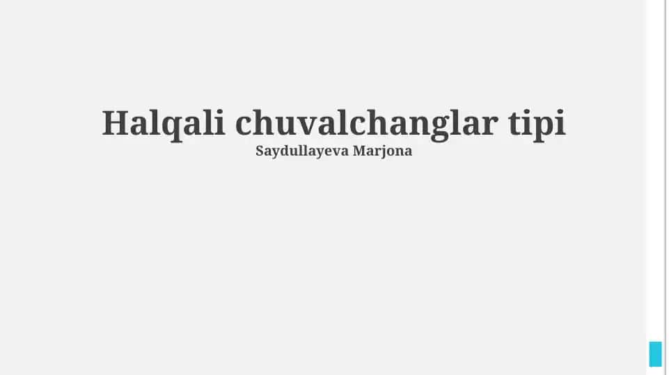 Halqali Chuvalchanglar