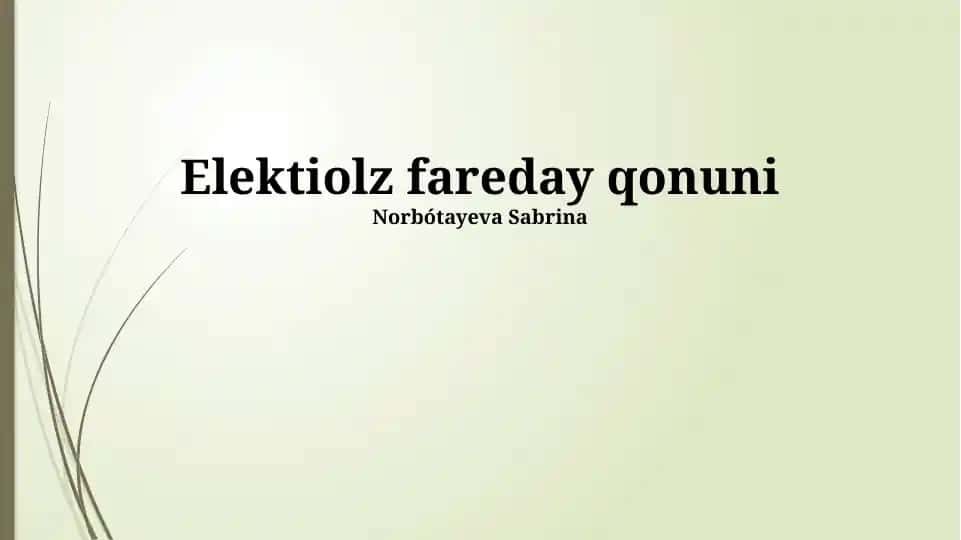 Faradeyning elektroliz qonuni