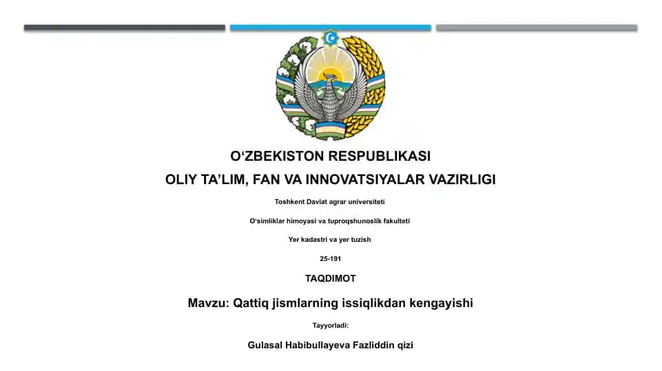 Qattiq jismlarning issiqlikdan kengayishi