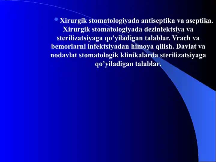 Antiseptika va Aseptika