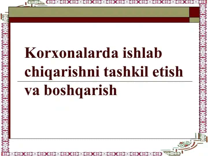 Boshqarish va Menejment