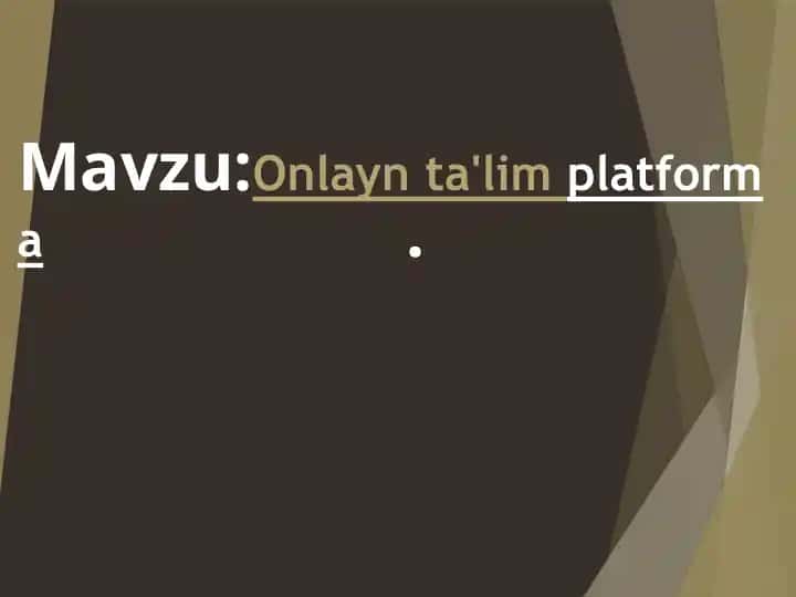 Onlayn ta'lim platformasi