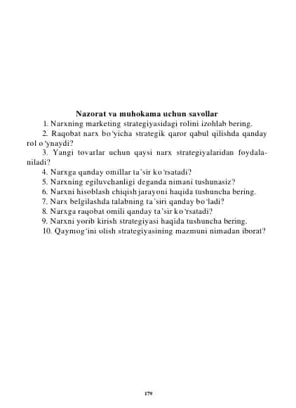 Narxlash va marketing
