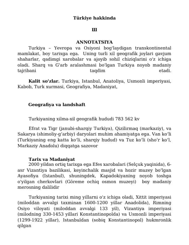 Turkiya hakkinda