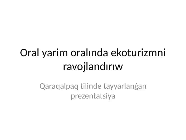 Ekoturizmniń asosiy túrleri