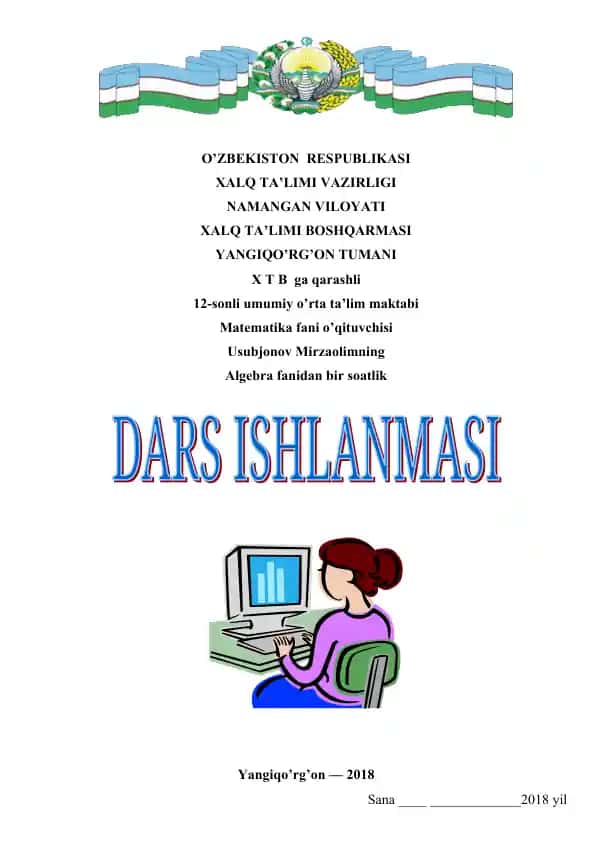 Algebra fanidan bir soatlik dars