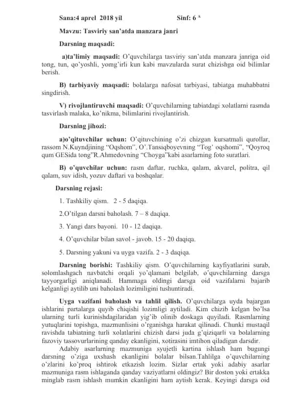 Tasviriy san’atda manzara janri
