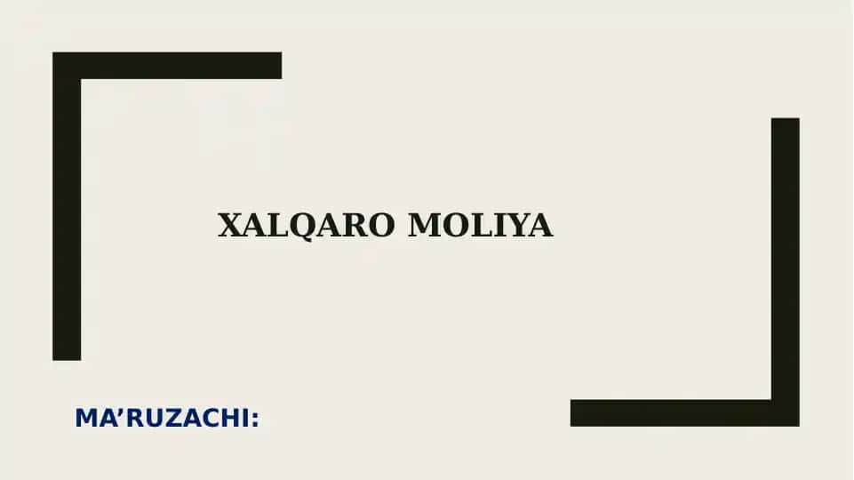 XALQARO MOLIYA