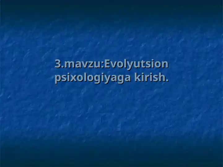Evolyutsion psixologiyaga kirish