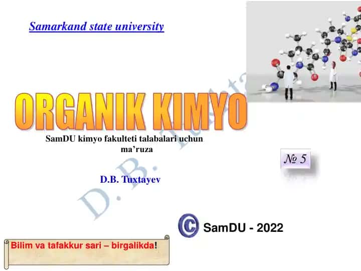 Kimyo fanida metallorganik birikmalar haqida ma’ruza