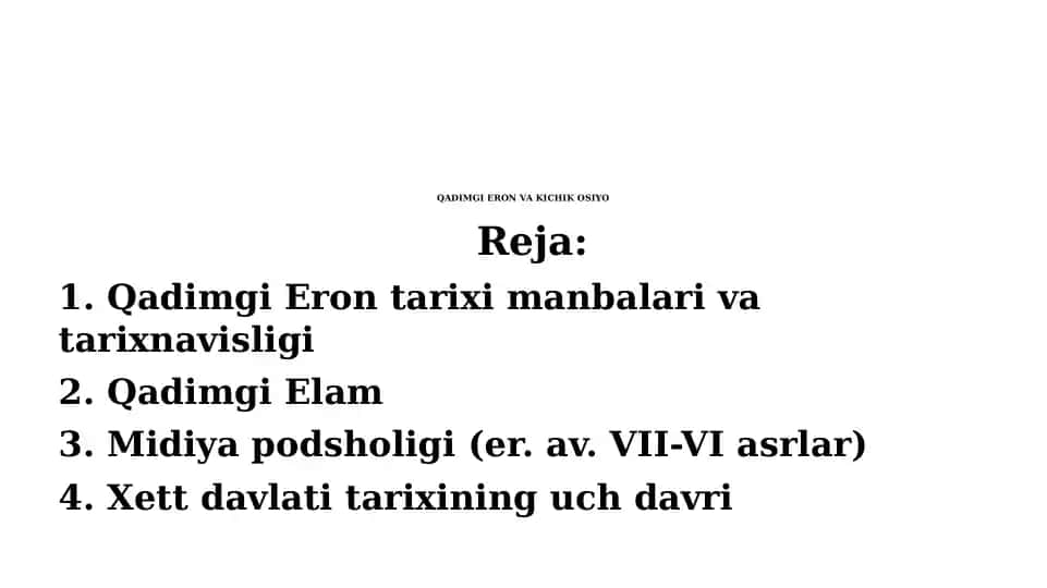 QADIMGI ERON VA KICHIK OSIYO