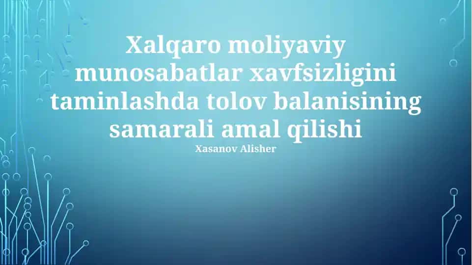 Xalqaro moliyaviy munosabatlar xavfsizligi
