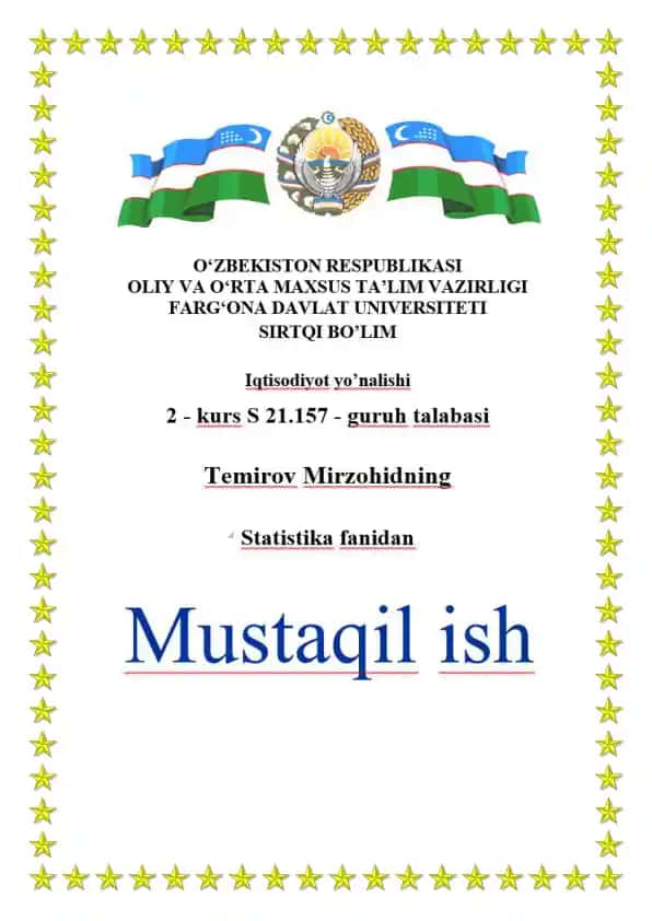 Aholi Turmush Darajasi Statistikasi