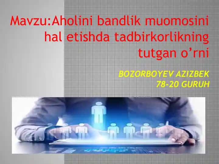 Tadbirkorlikning Tutgan O'rni