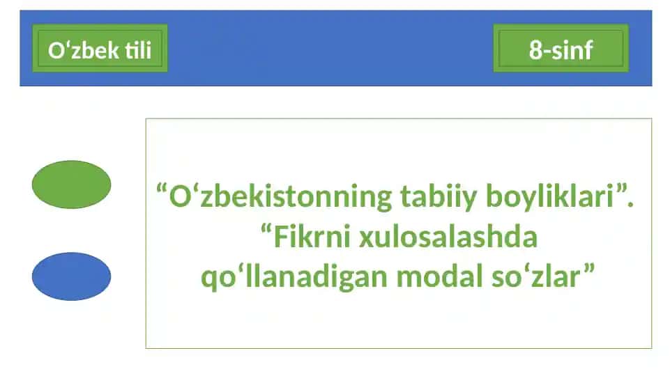 O‘zbekistonning tabiiy boyliklari
