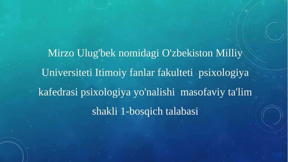 Godaklik davri psixik rivojlanishda kattalar ilan emotsional muloqotning ahamiyati