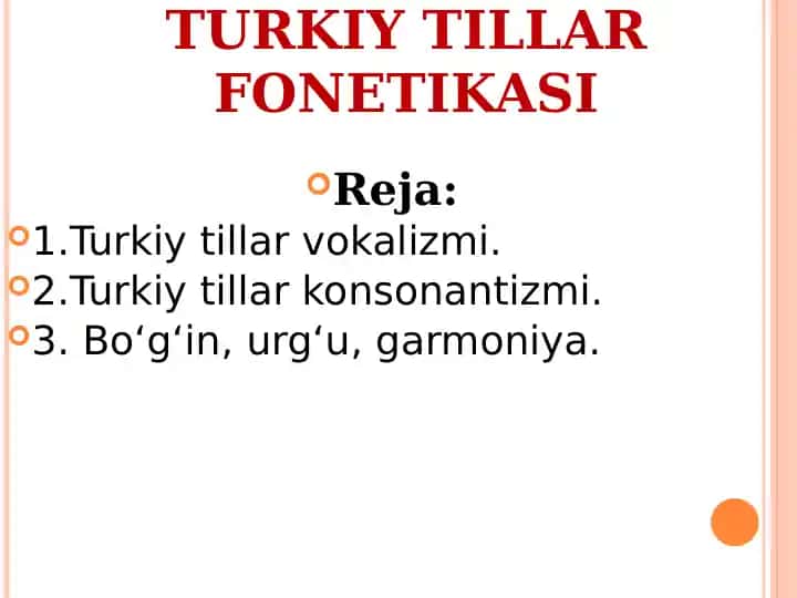 Turkiy Tillar Fonetikasi
