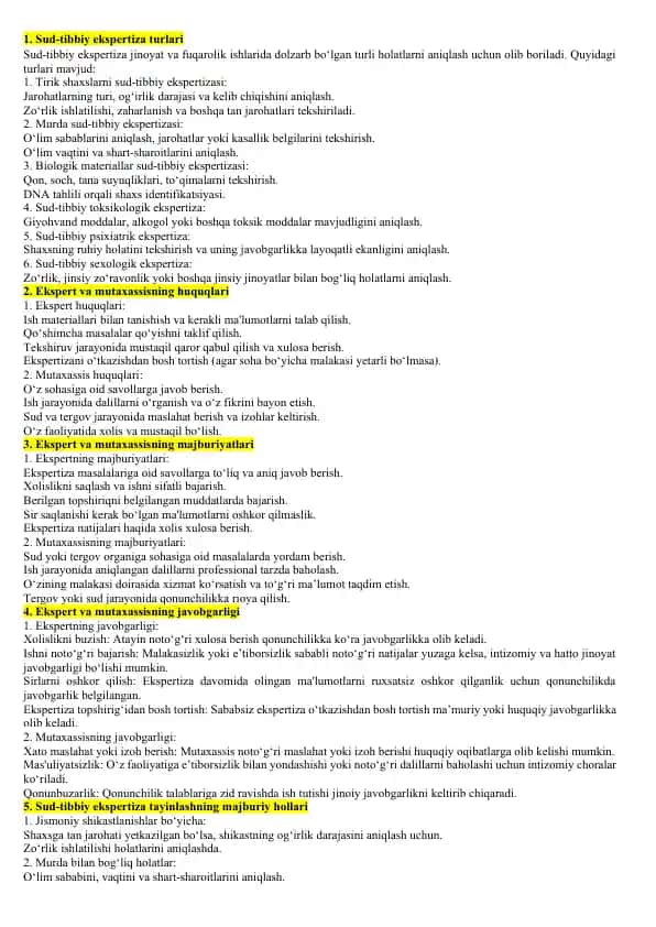 Sud-tibbiy ekspertiza turlari
