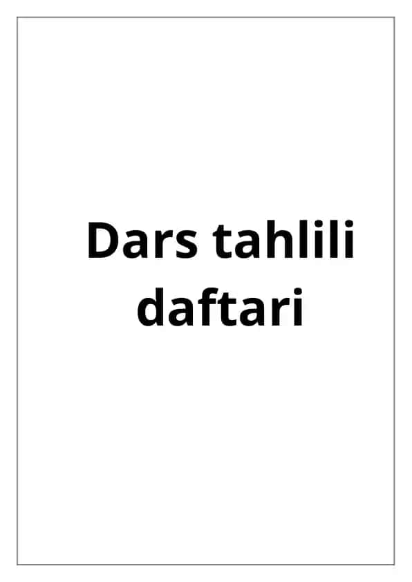 Dars tahlili daftari