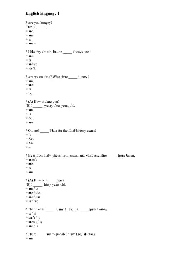 English language 1