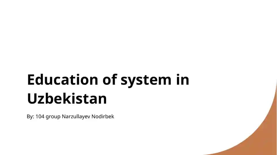 Education of system in Uzbekistan