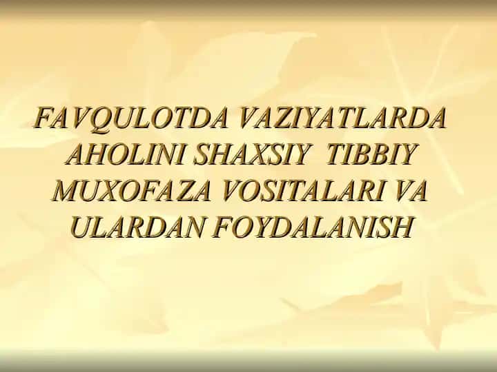 Shaxsiy himoya vositalari (SHHV)