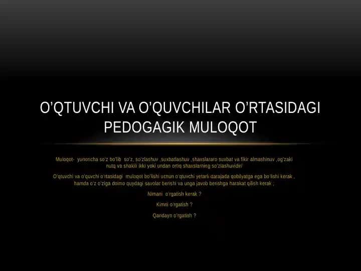 Pedagogik Muloqotlar