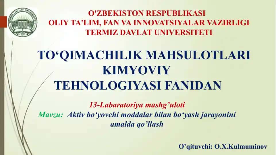 Labaratoriyamashg’uloti