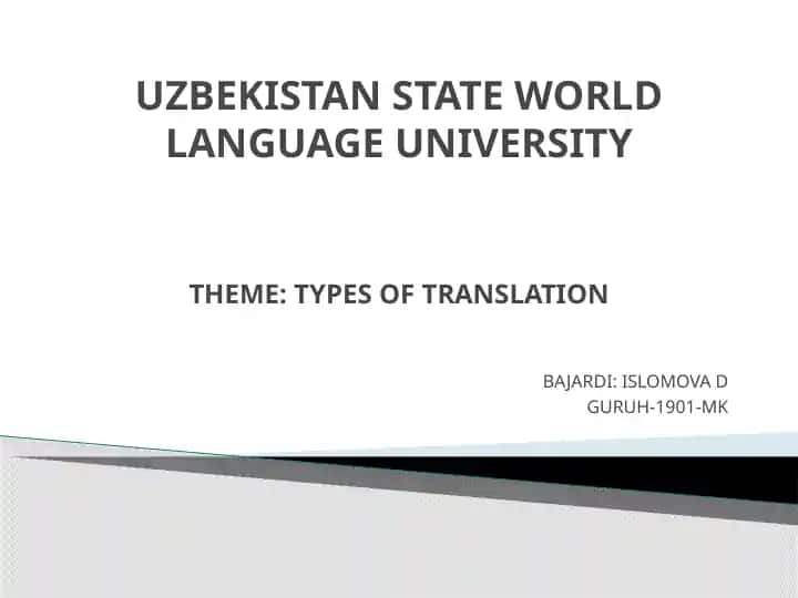 TYPES OF TRANSLATION