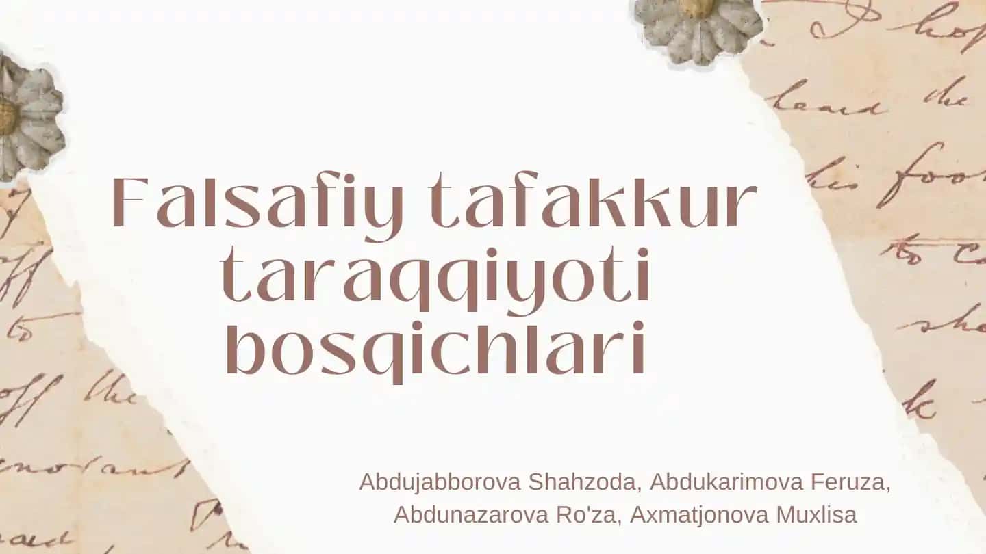 Falsafiy tafakkur tarraqiyoti bosqichlari