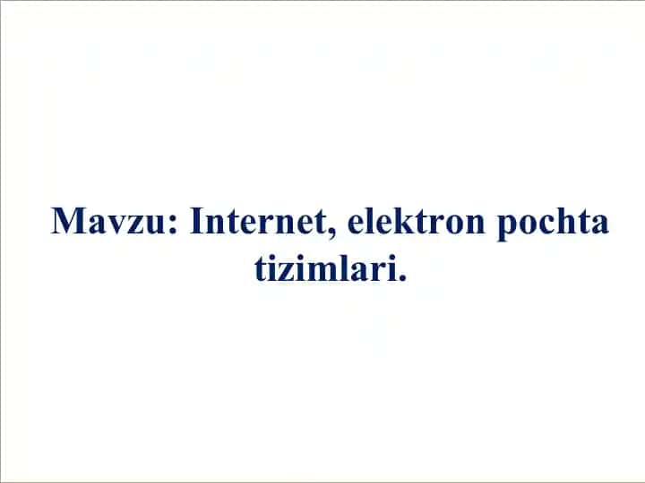 Internet, elektron pochta tizimlari