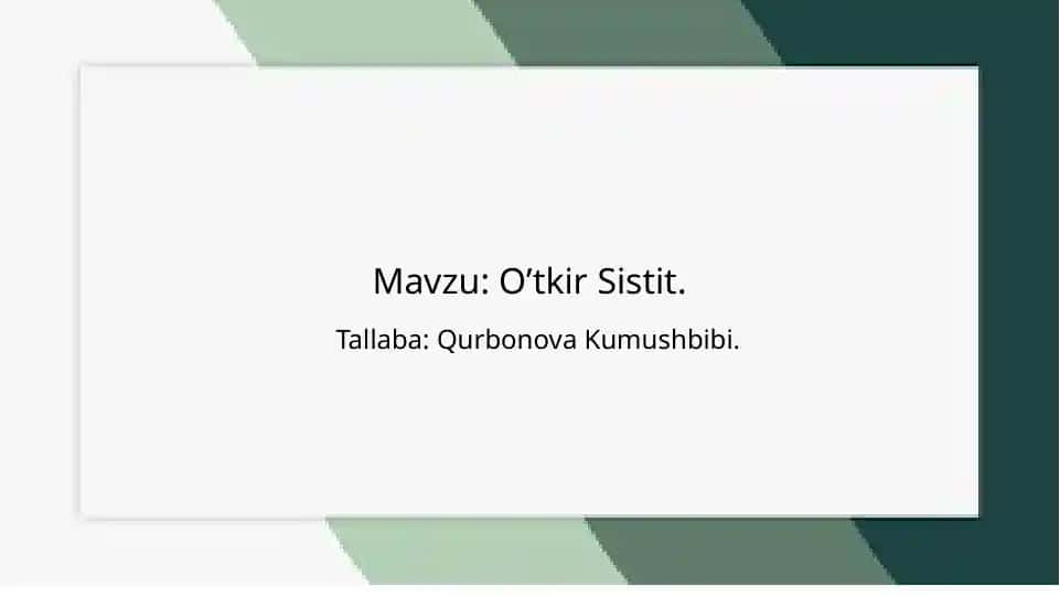 O'tkir Sistit