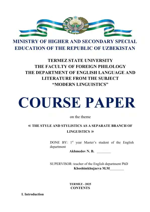 Style and Stylistics in Linguistics