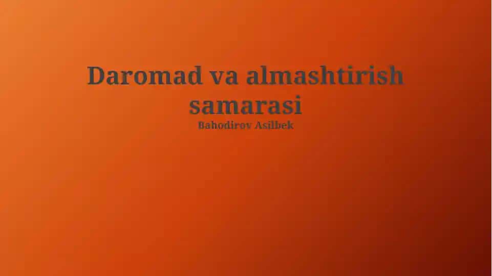 Daromad va almashtirish samarasi