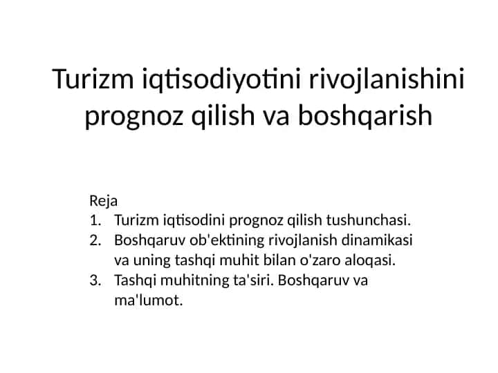 Turizm iqtisodiyoti