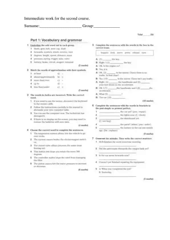 Intermediate ishlari